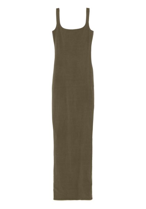 Olive green square-neck maxi dress Entire Studios - women